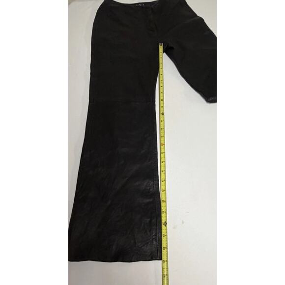 INC International Petite Size 4P Genuine Leather Boot Cut Pants Biker Flared Leg - Picture 8 of 11